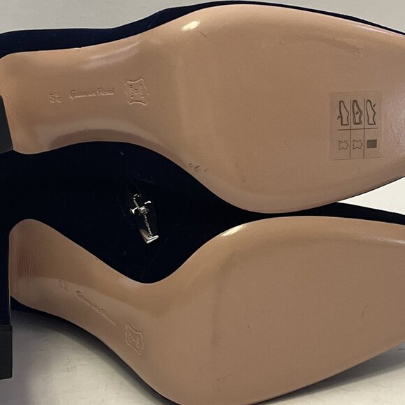 Gianvito Rossi Brandy High Heel Ankle Boots Royal Blue Velvet - Picture 10 of 12